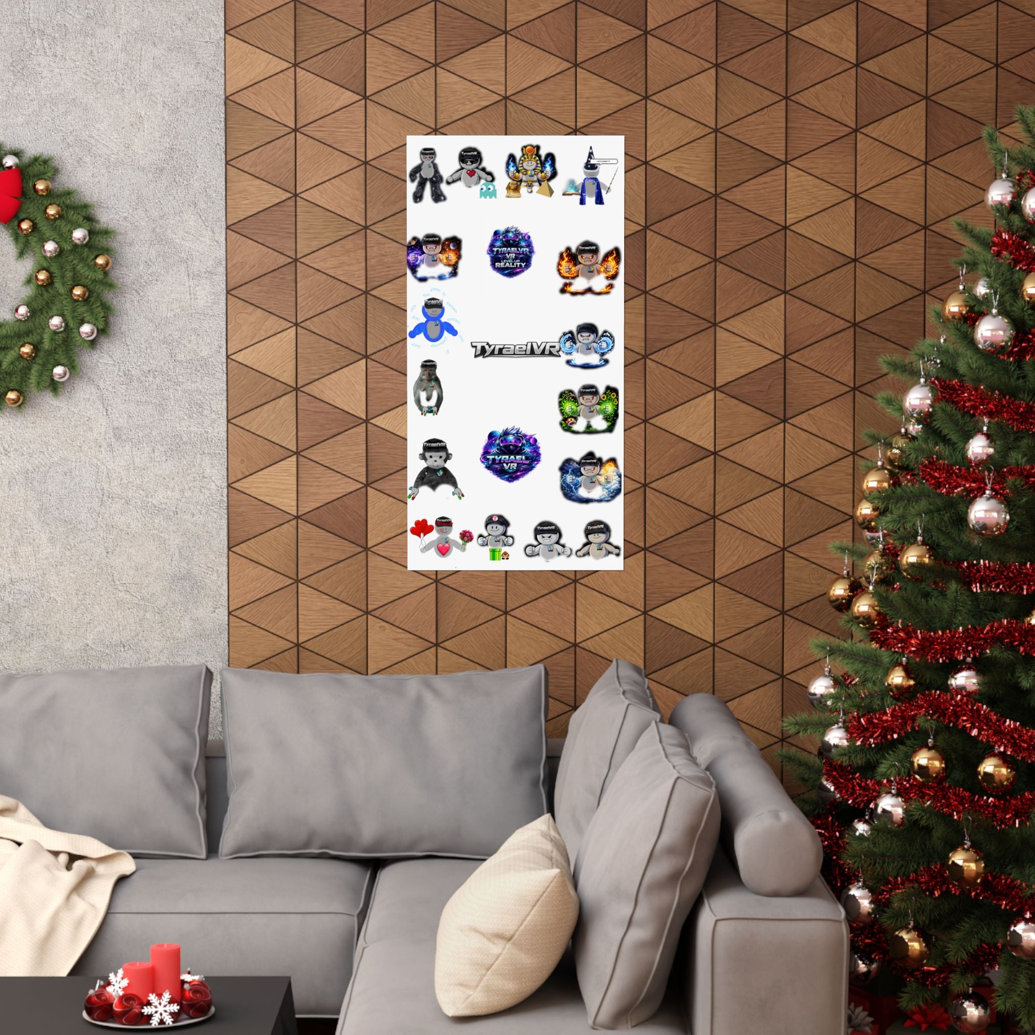 Tyrael VR Sticker Collage Matte Poster — Gamer Avatar Art Print