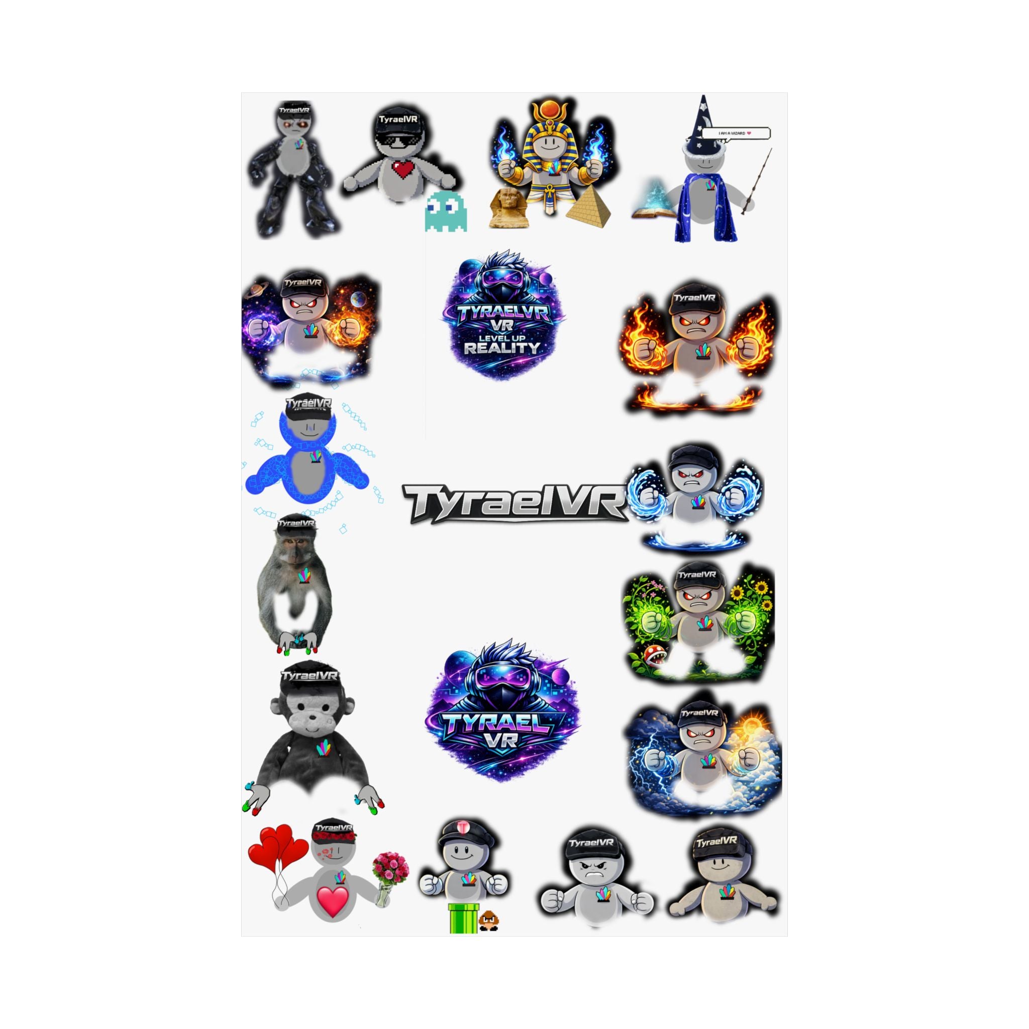 Tyrael VR Sticker Collage Matte Poster — Gamer Avatar Art Print