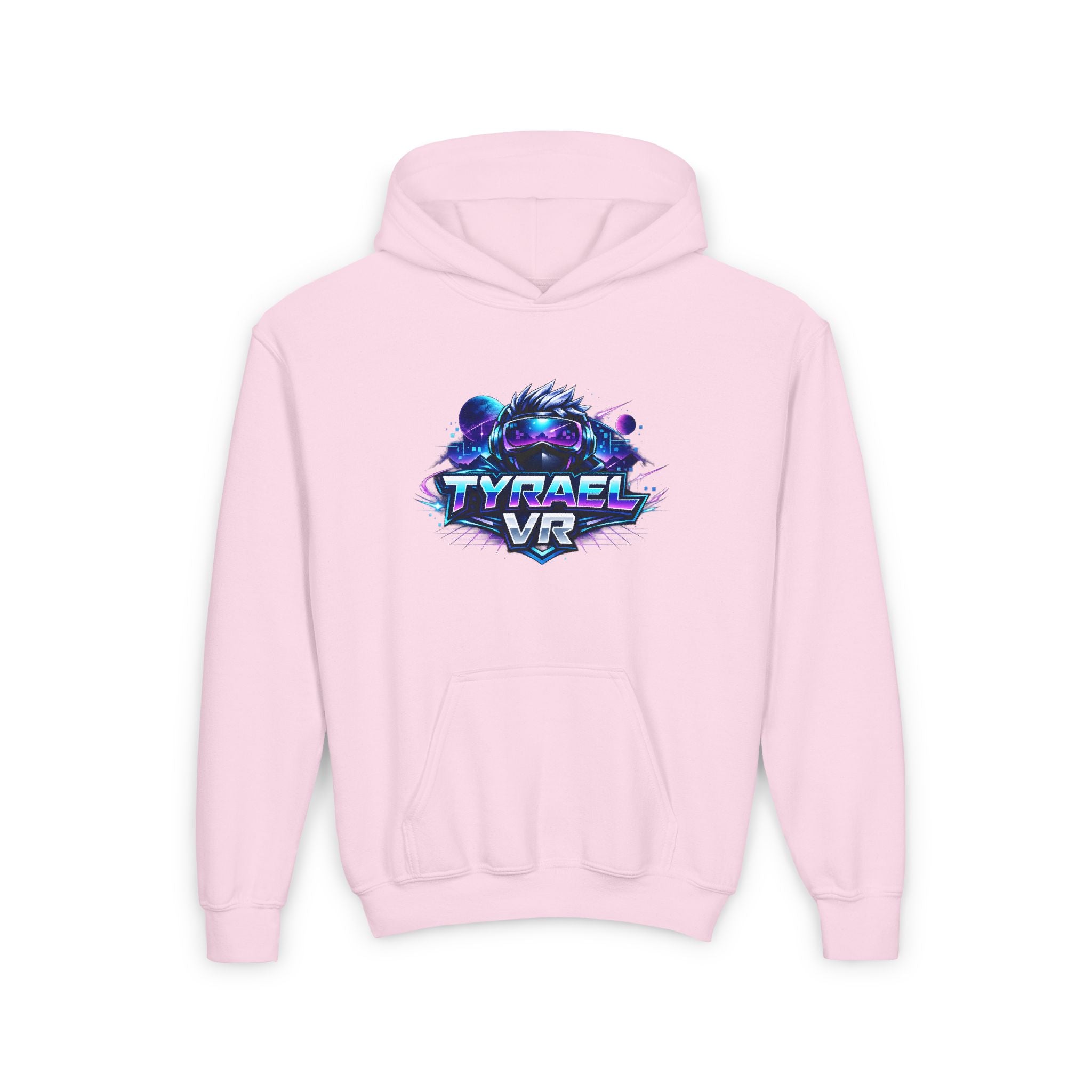 Tyrael VR Kids Hoodie – Retro Neon Gaming Logo Sweatshirt