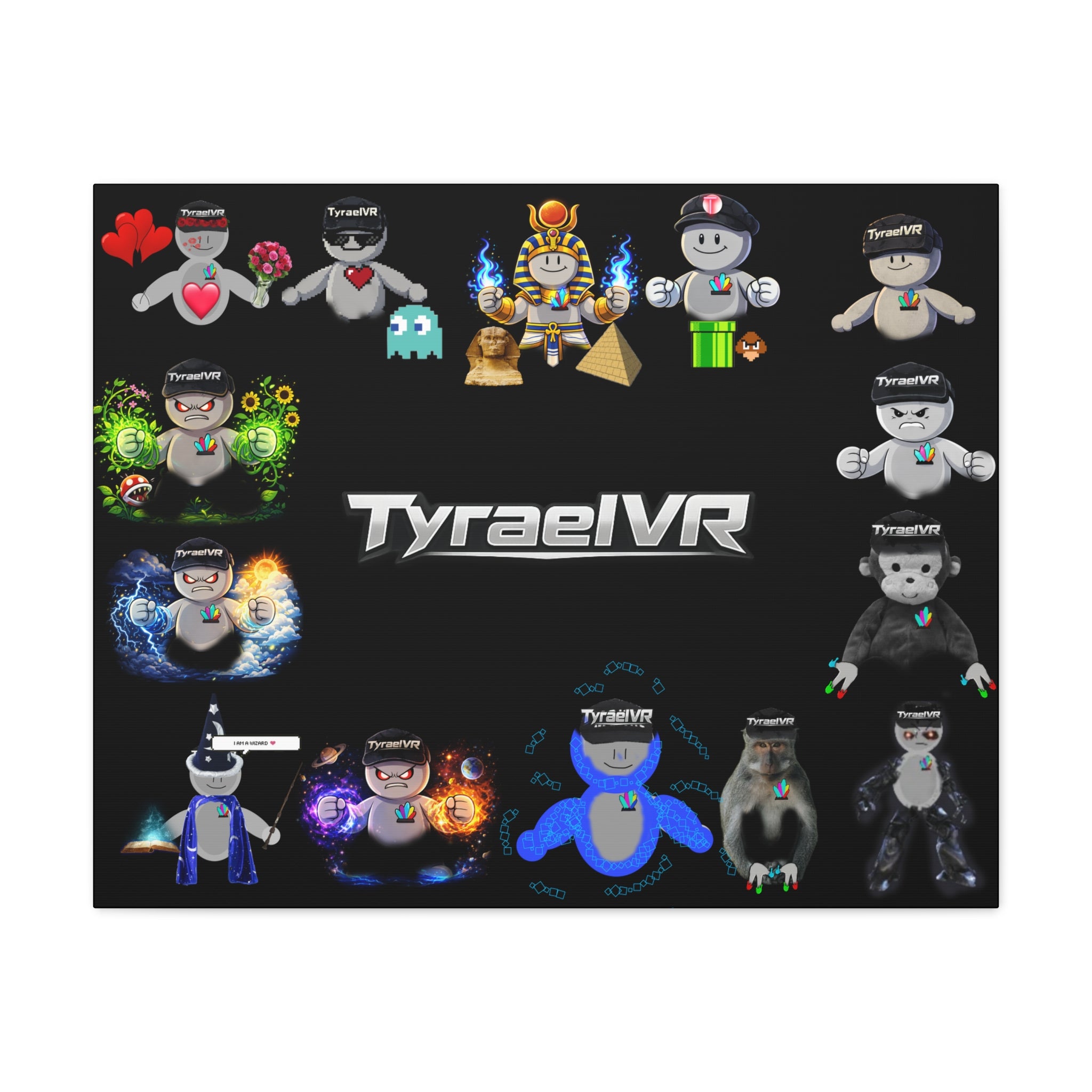 TyraelVR Gamer Mascot Canvas Print — Stretched Matte Wall Art