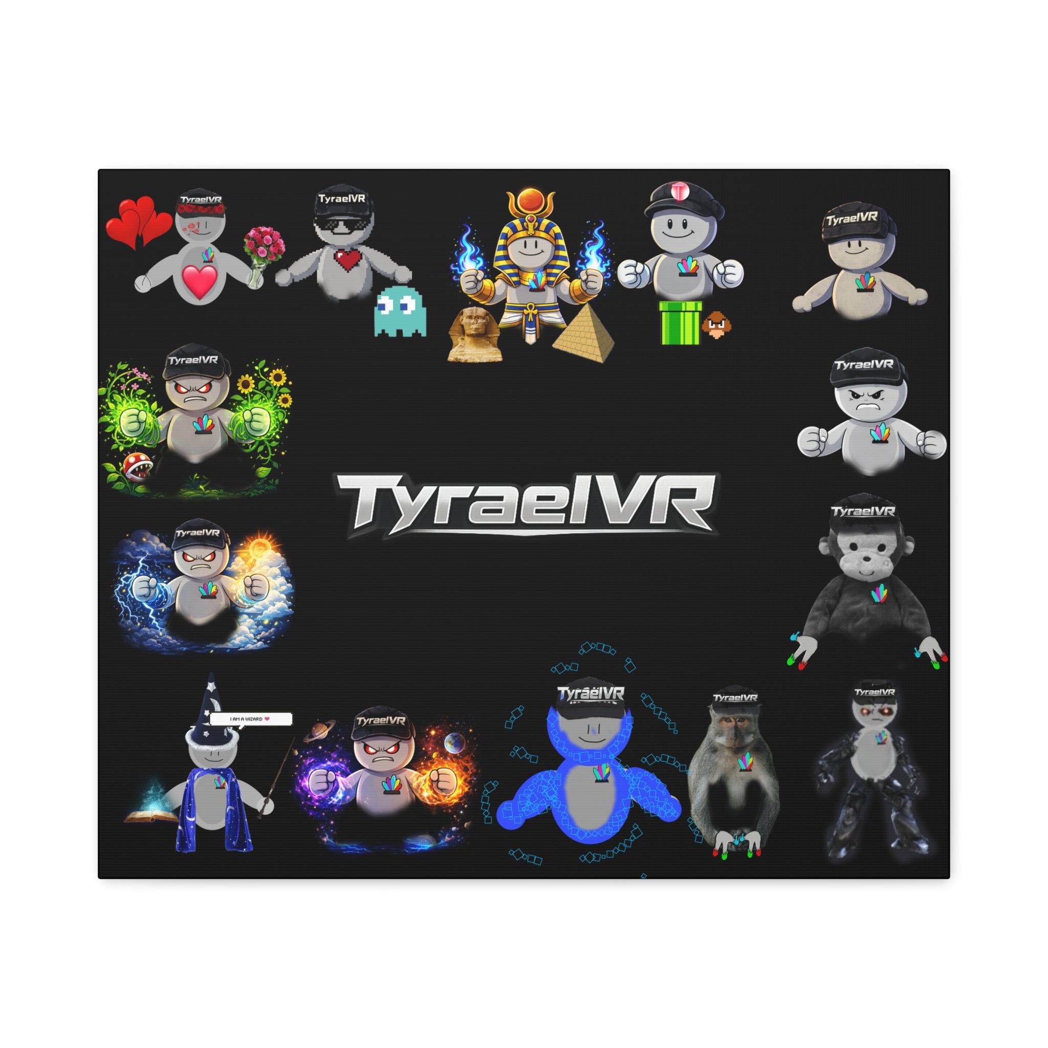 TyraelVR Gamer Mascot Canvas Print — Stretched Matte Wall Art