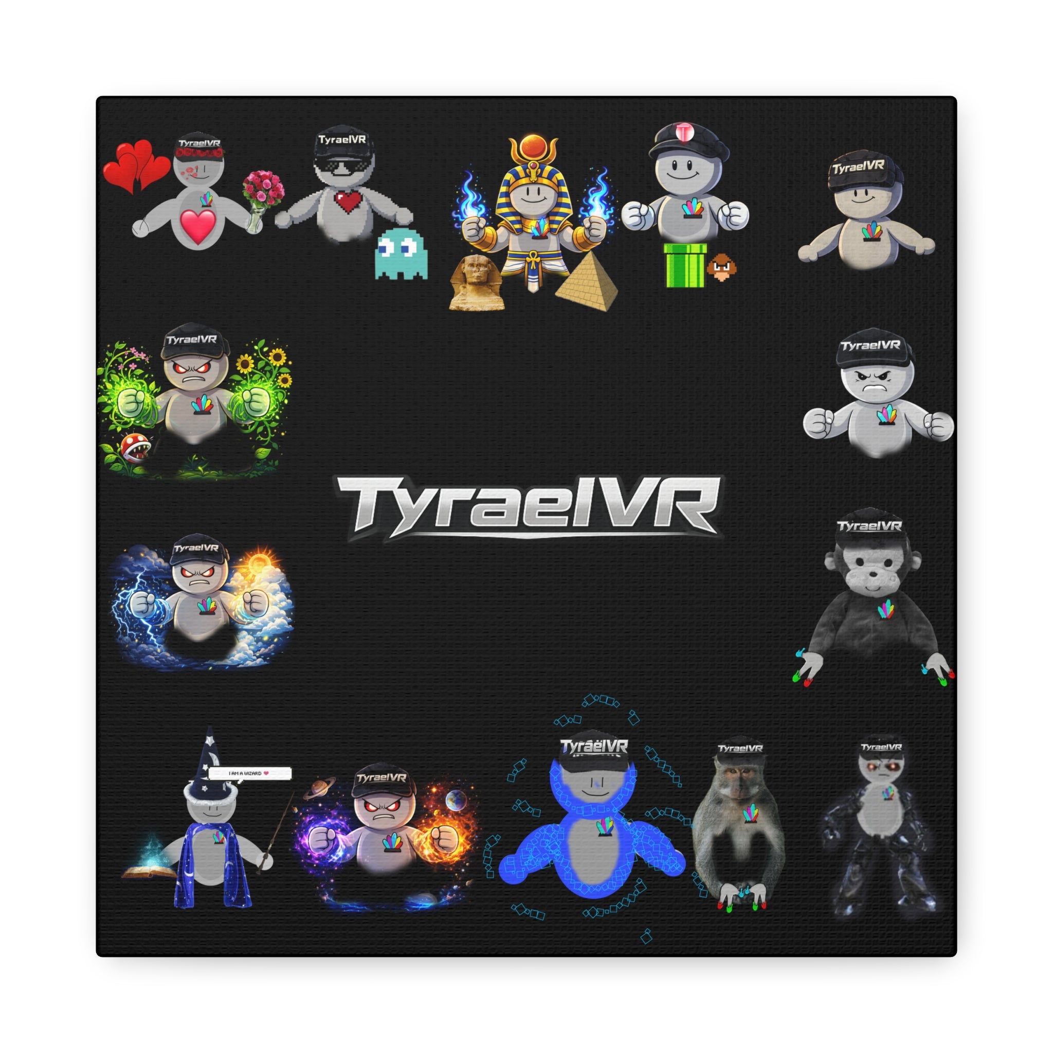 TyraelVR Gamer Mascot Canvas Print — Stretched Matte Wall Art