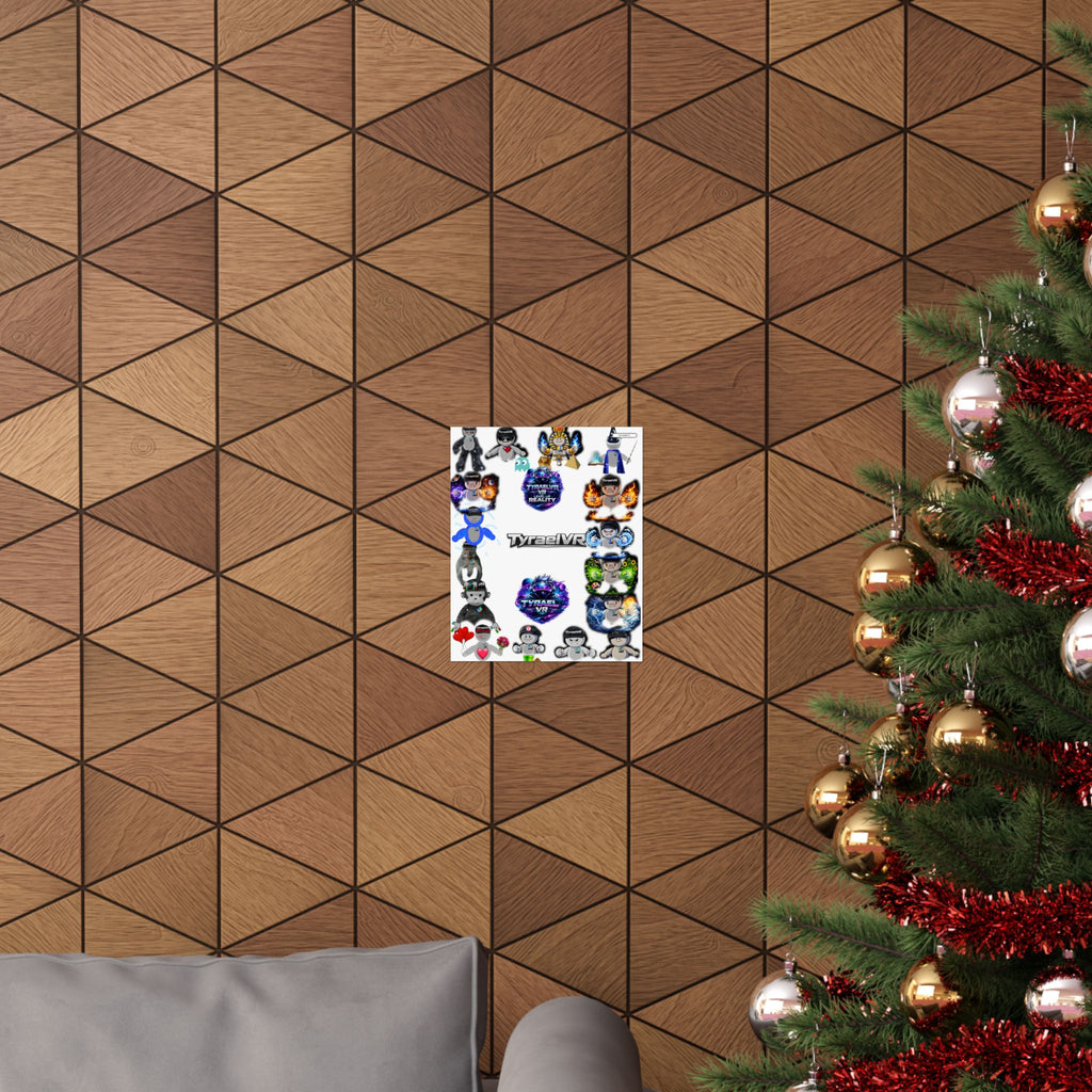 Tyrael VR Sticker Collage Matte Poster — Gamer Avatar Art Print