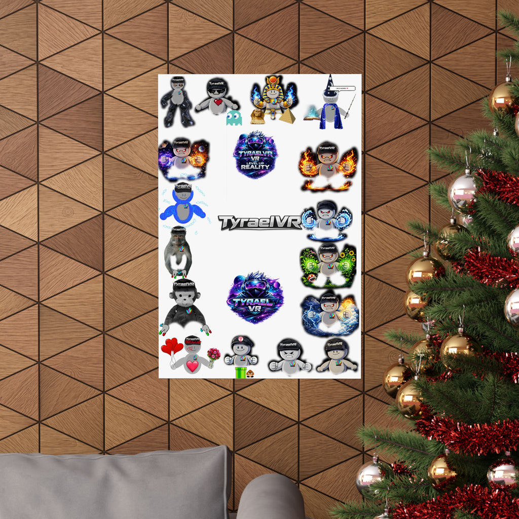 Tyrael VR Sticker Collage Matte Poster — Gamer Avatar Art Print