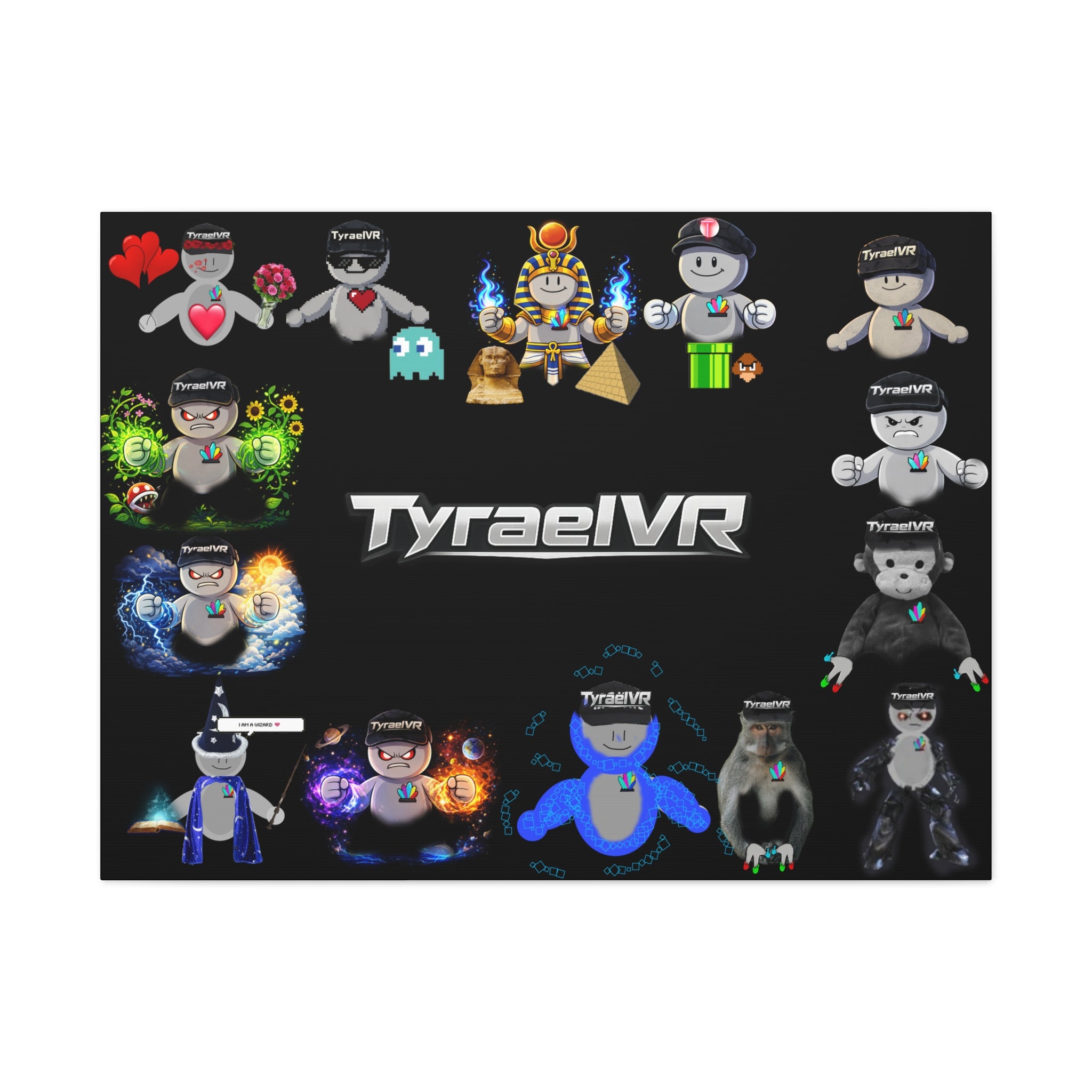 TyraelVR Gamer Mascot Canvas Print — Stretched Matte Wall Art
