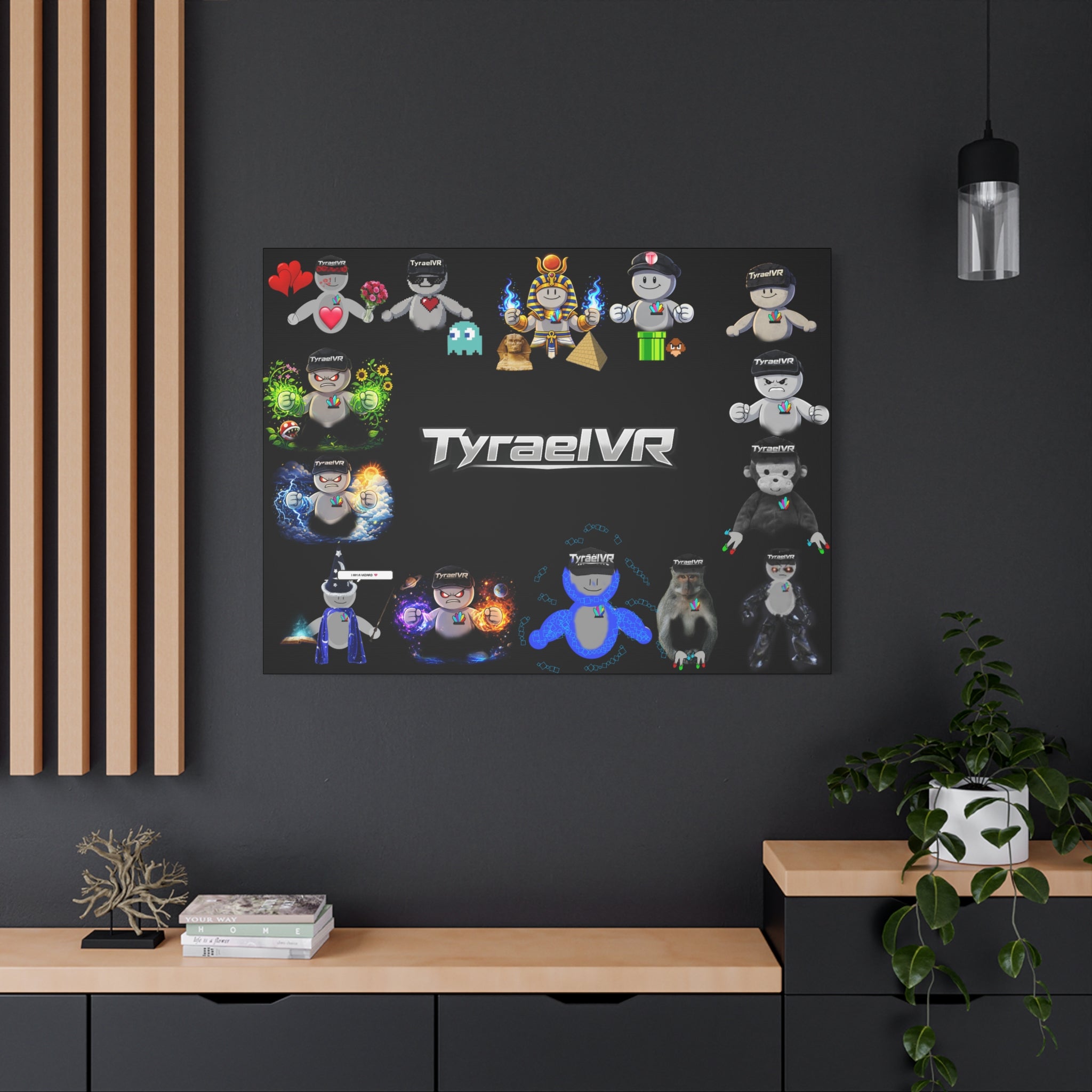 TyraelVR Gamer Mascot Canvas Print — Stretched Matte Wall Art