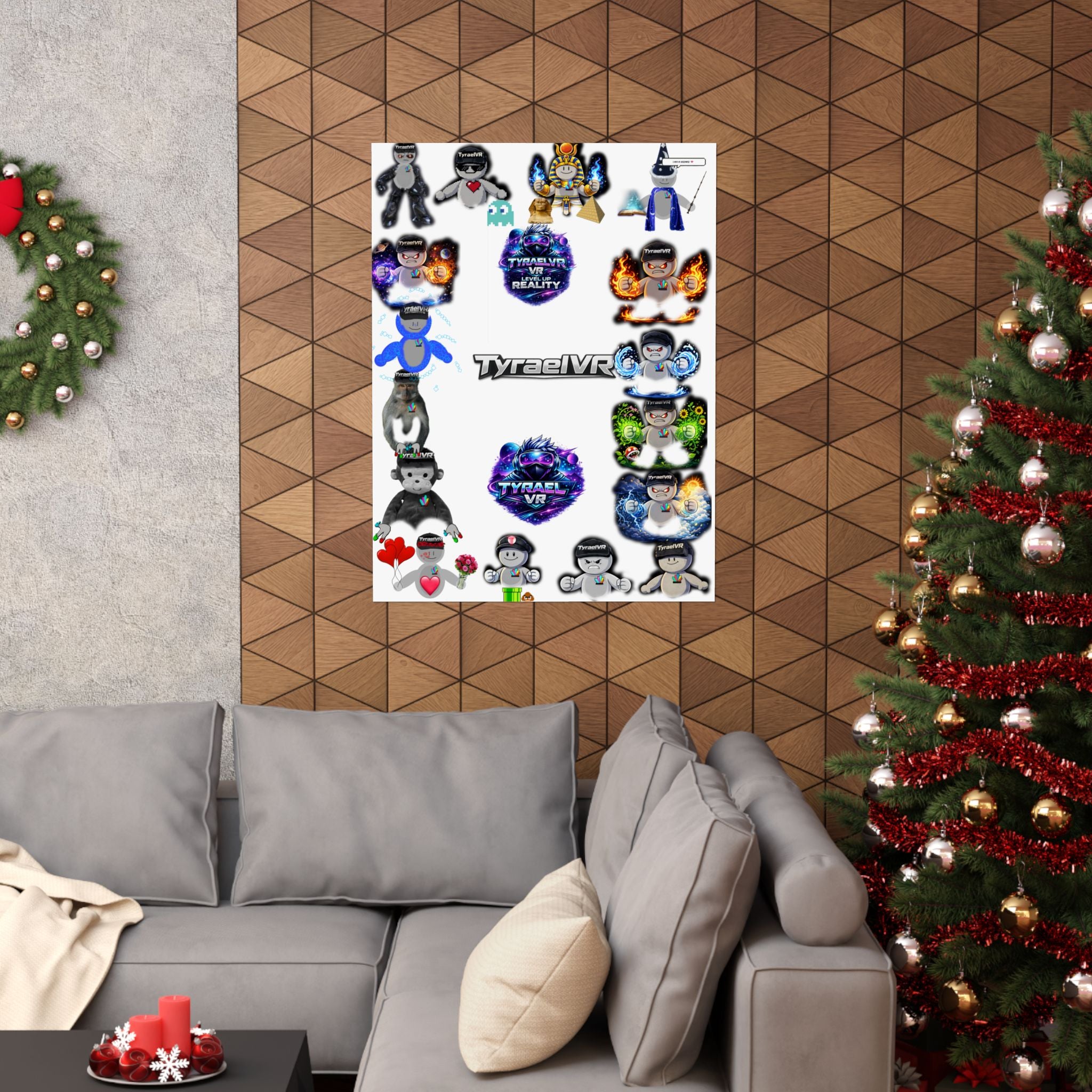 Tyrael VR Sticker Collage Matte Poster — Gamer Avatar Art Print