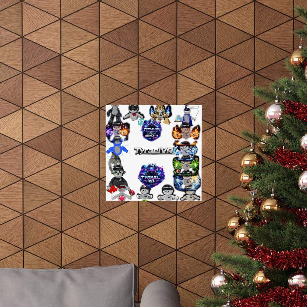 Tyrael VR Sticker Collage Matte Poster — Gamer Avatar Art Print