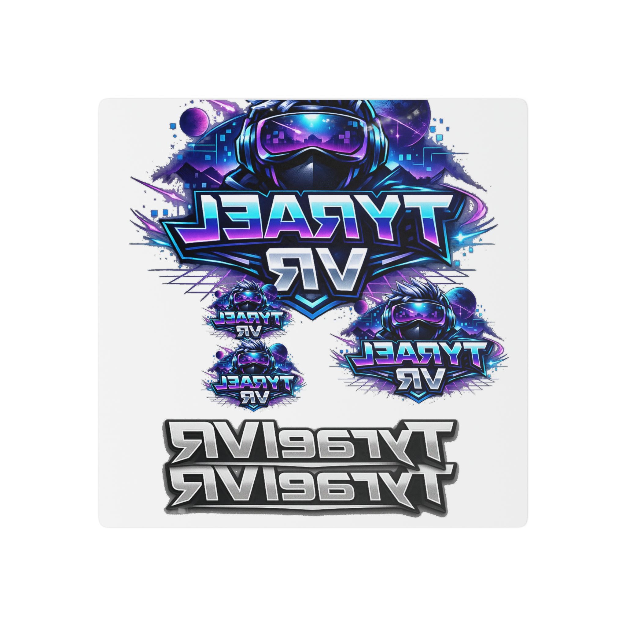 Tyrael VR Gamer Temporary Tattoos — Neon Space Gaming Sticker Set