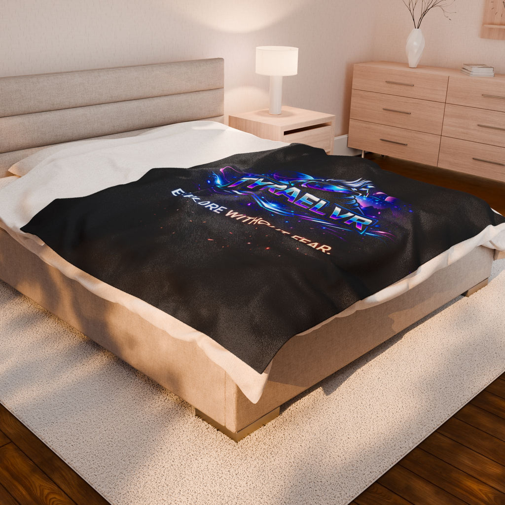 TyraelVR 'Explore Without Fear' Plush Blanket — Gamer VR Space Throw