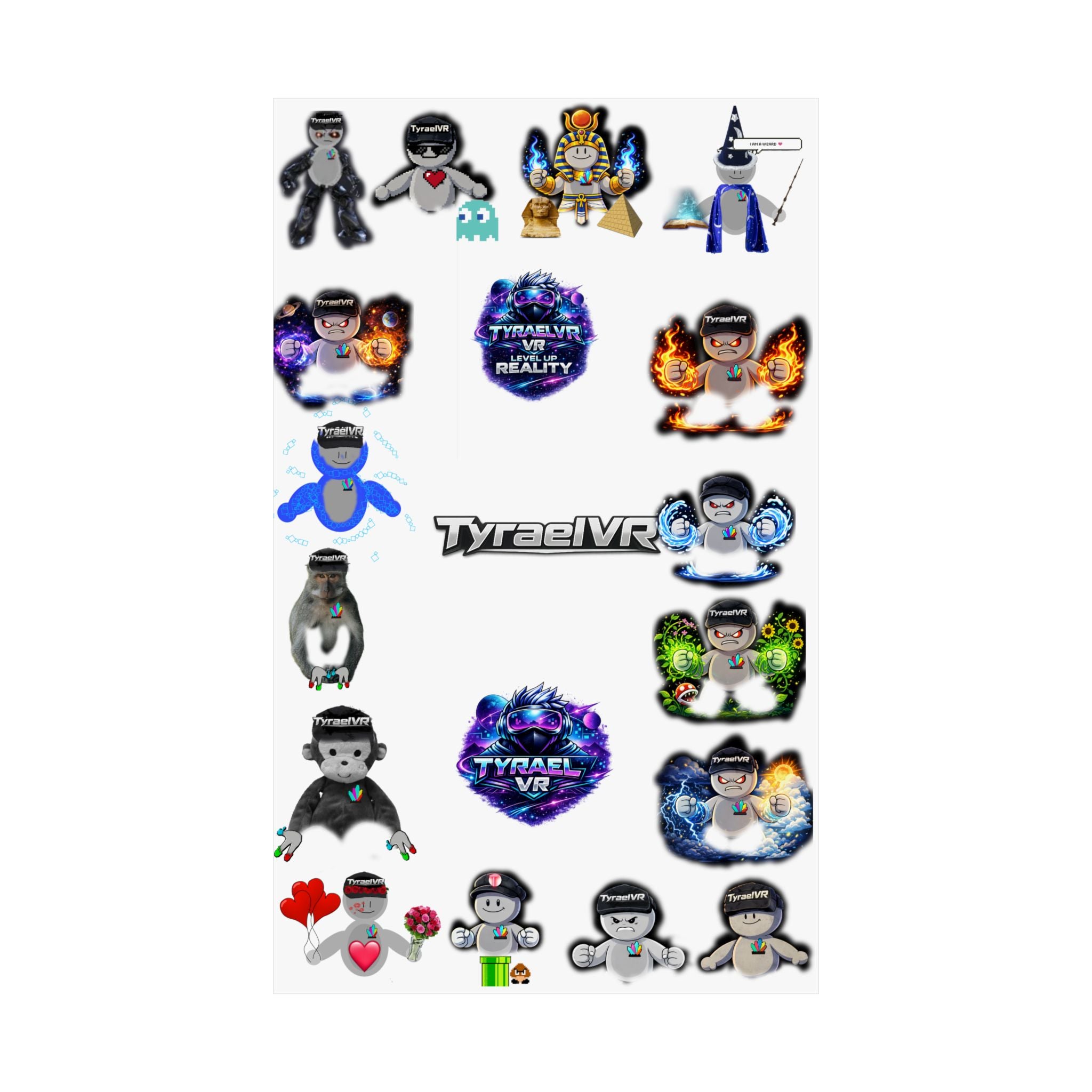 Tyrael VR Sticker Collage Matte Poster — Gamer Avatar Art Print