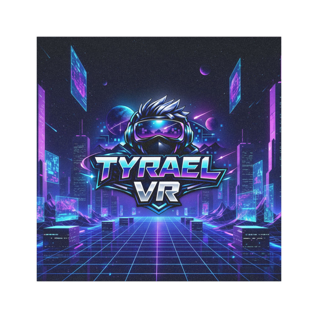 Tyrael VR Retro Futuristic Car Magnet — Neon Cyberpunk Gaming Logo