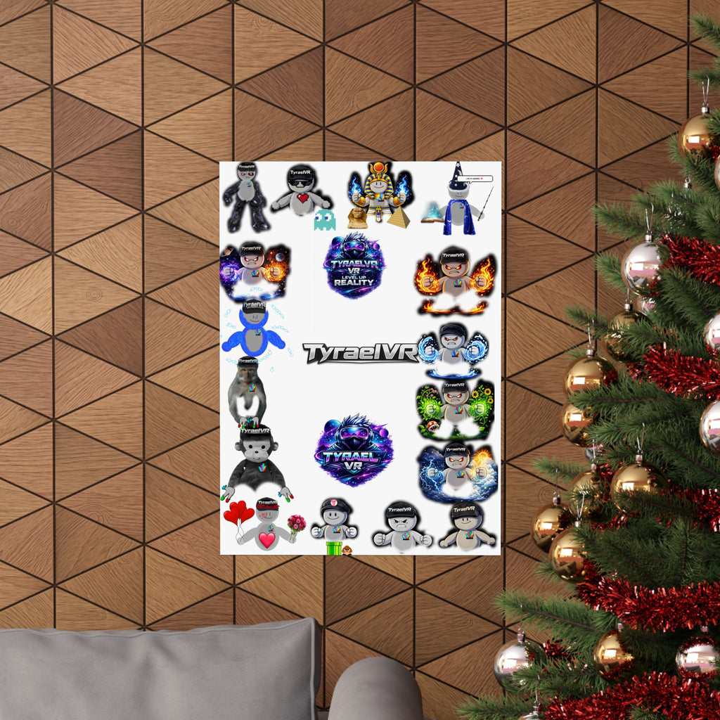 Tyrael VR Sticker Collage Matte Poster — Gamer Avatar Art Print