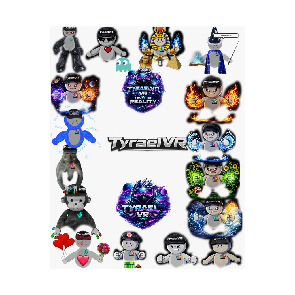 Tyrael VR Sticker Collage Matte Poster — Gamer Avatar Art Print