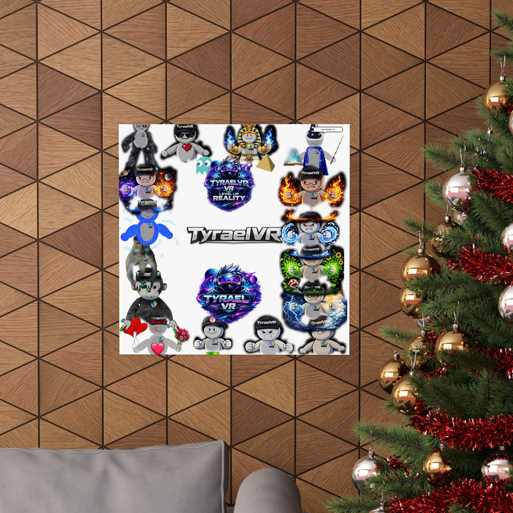 Tyrael VR Sticker Collage Matte Poster — Gamer Avatar Art Print
