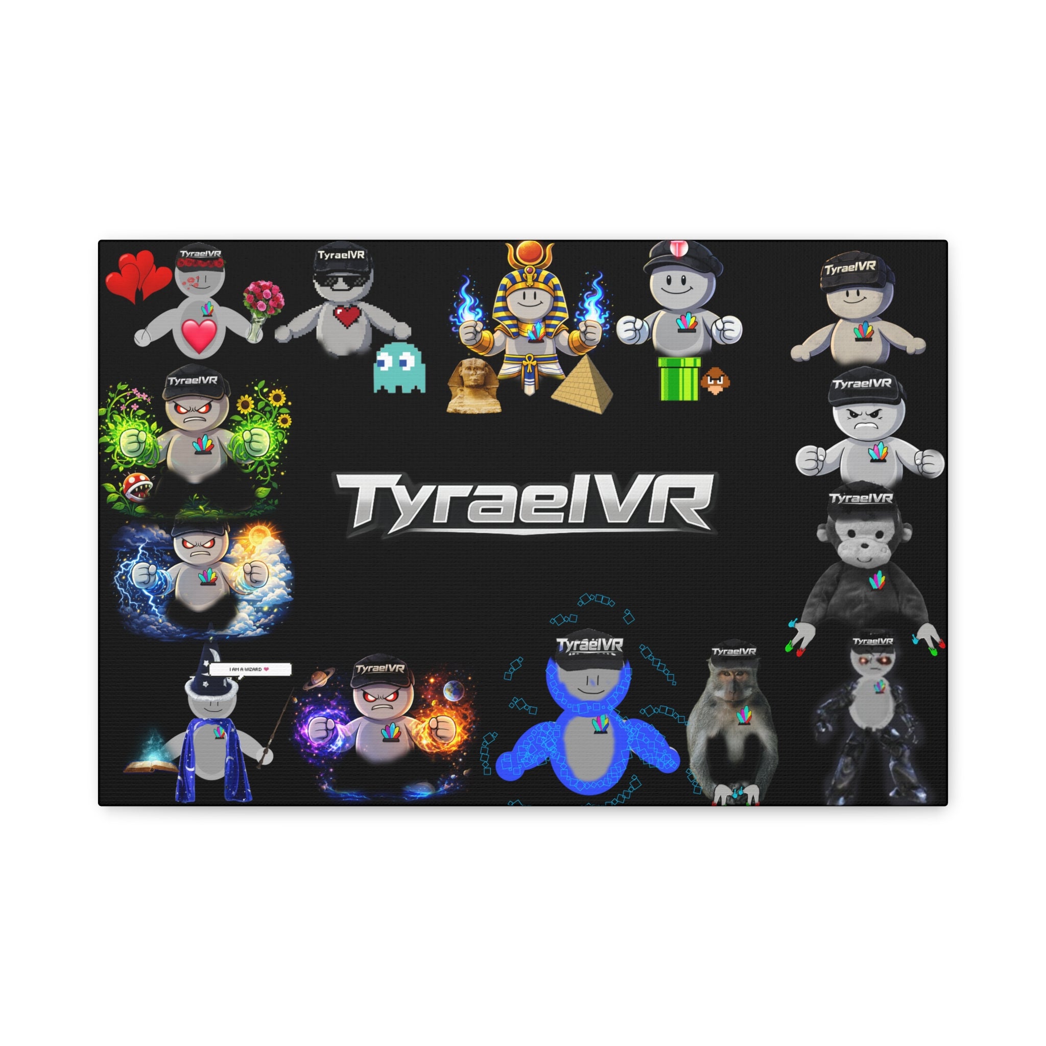 TyraelVR Gamer Mascot Canvas Print — Stretched Matte Wall Art