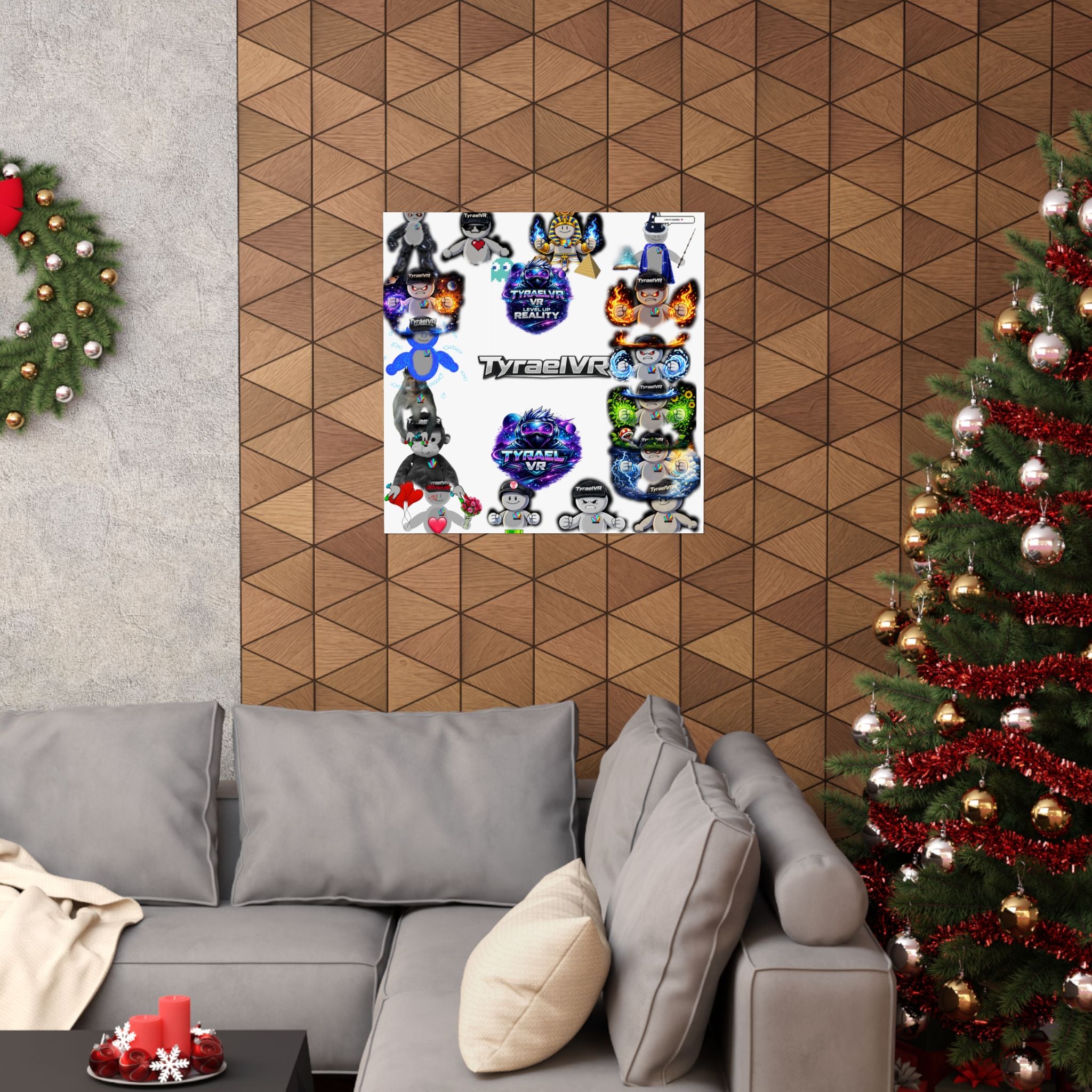 Tyrael VR Sticker Collage Matte Poster — Gamer Avatar Art Print