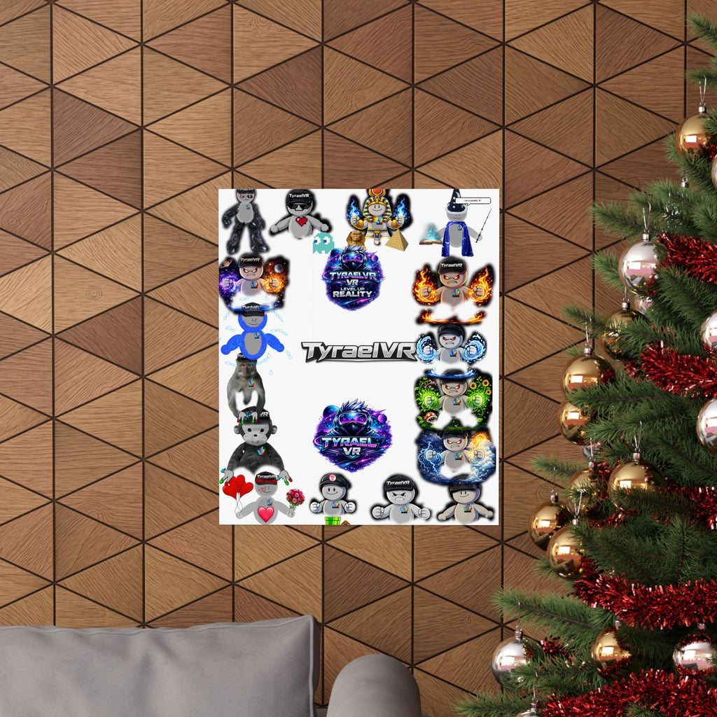 Tyrael VR Sticker Collage Matte Poster — Gamer Avatar Art Print