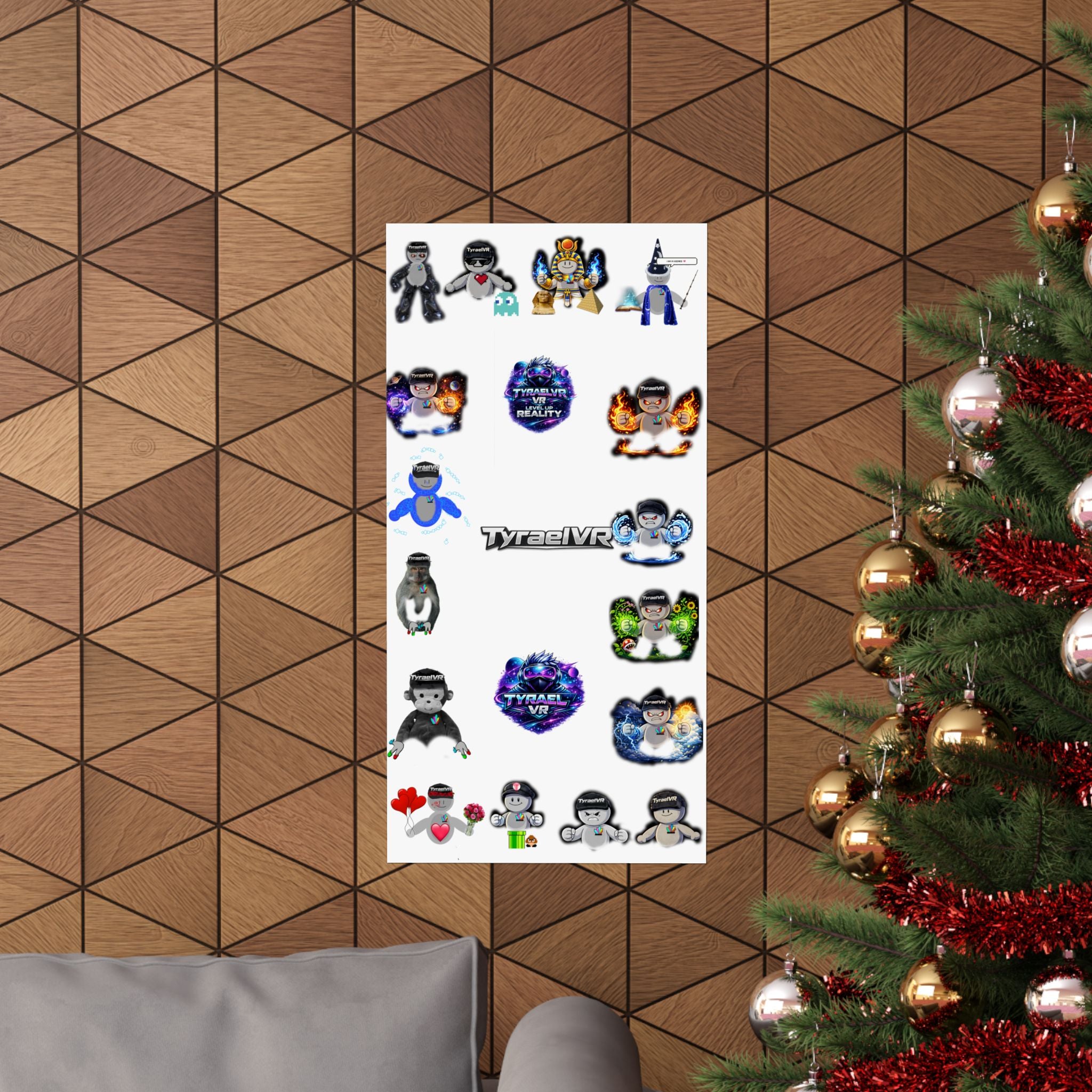 Tyrael VR Sticker Collage Matte Poster — Gamer Avatar Art Print