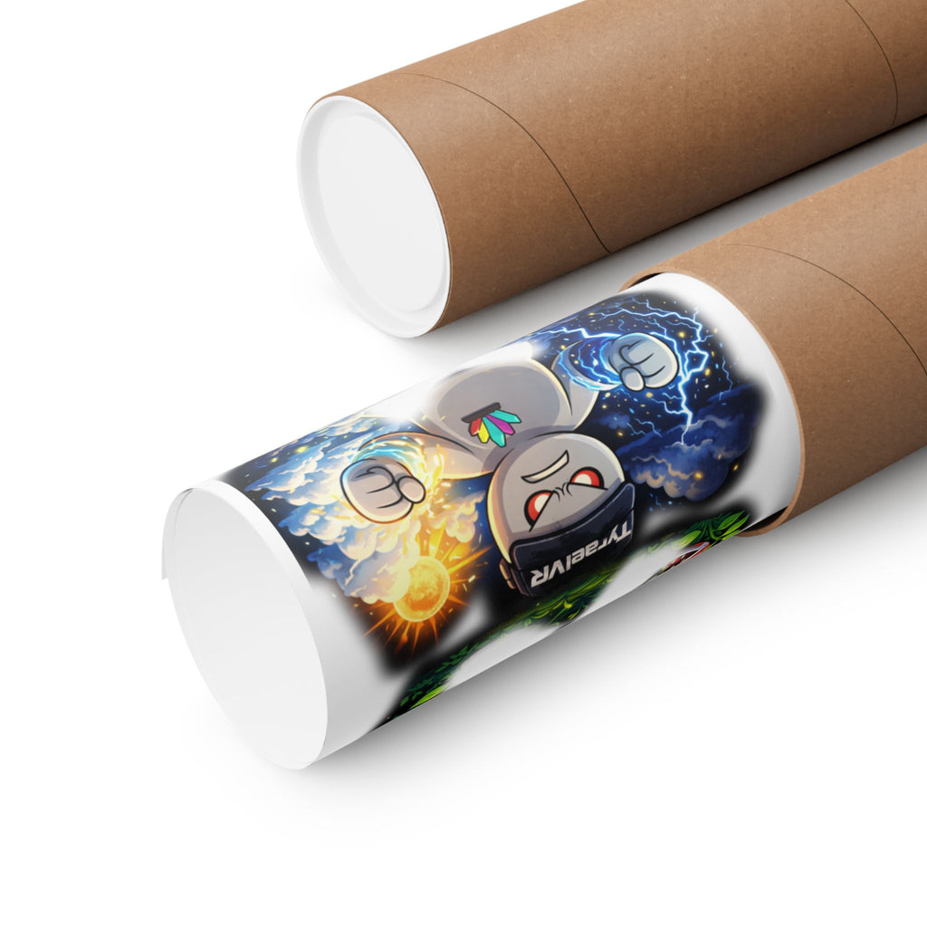 Tyrael VR Sticker Collage Matte Poster — Gamer Avatar Art Print