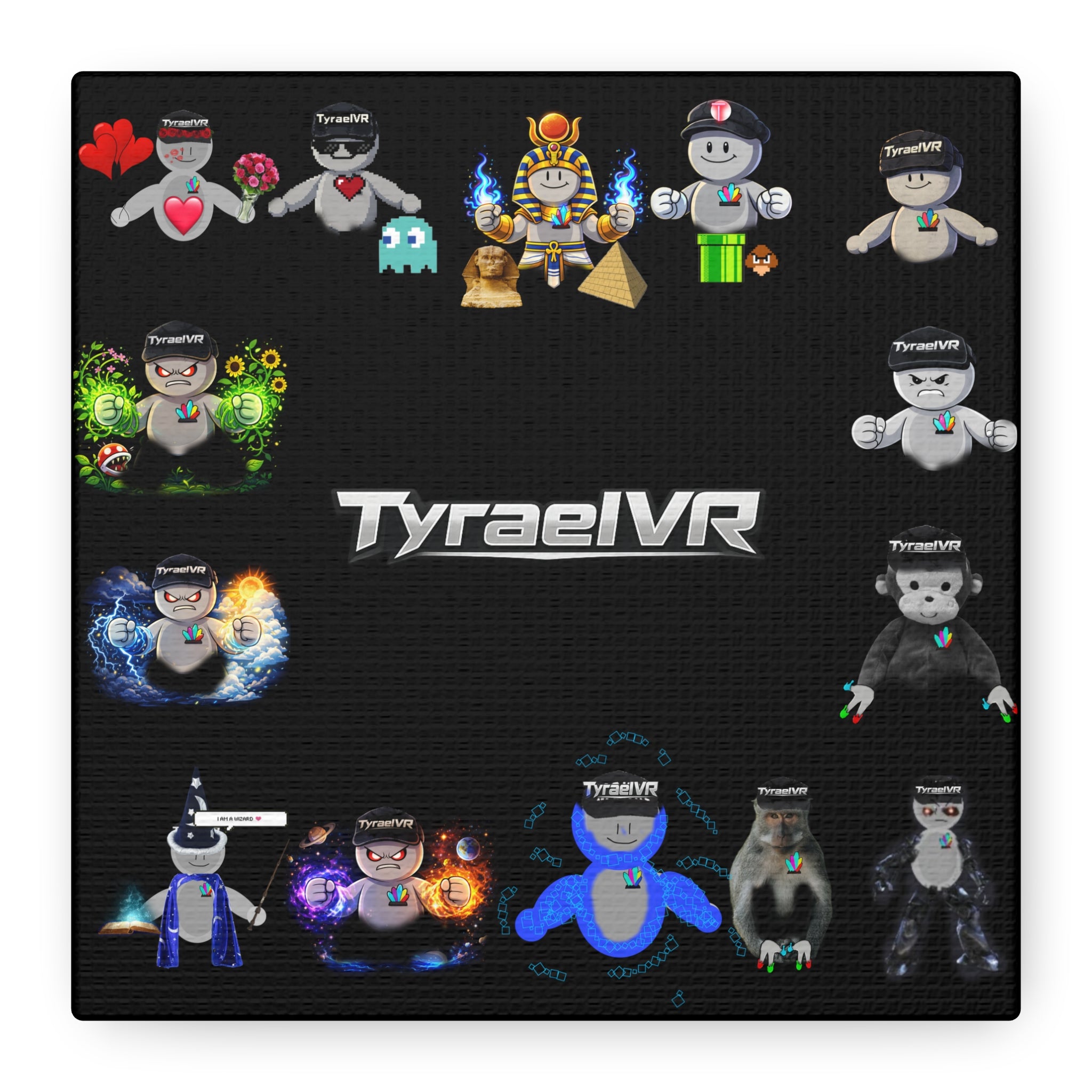 TyraelVR Gamer Mascot Canvas Print — Stretched Matte Wall Art