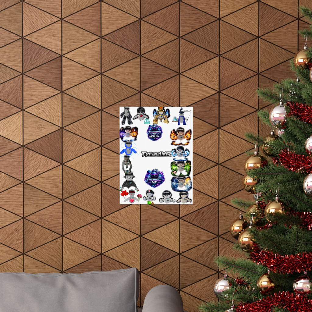 Tyrael VR Sticker Collage Matte Poster — Gamer Avatar Art Print