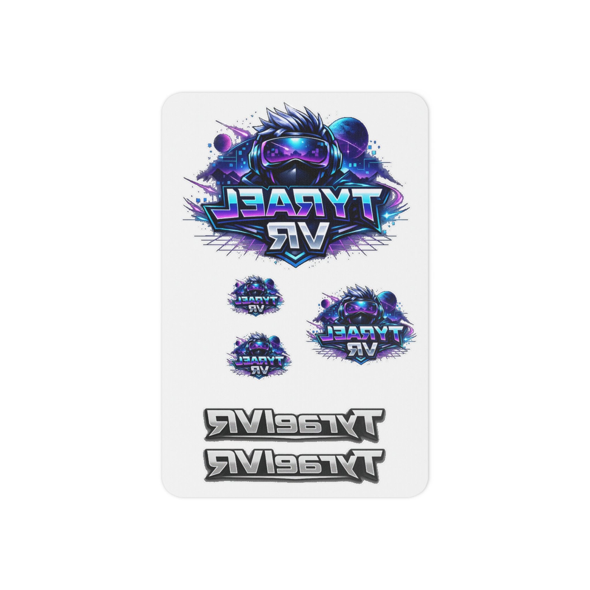 Tyrael VR Gamer Temporary Tattoos — Neon Space Gaming Sticker Set