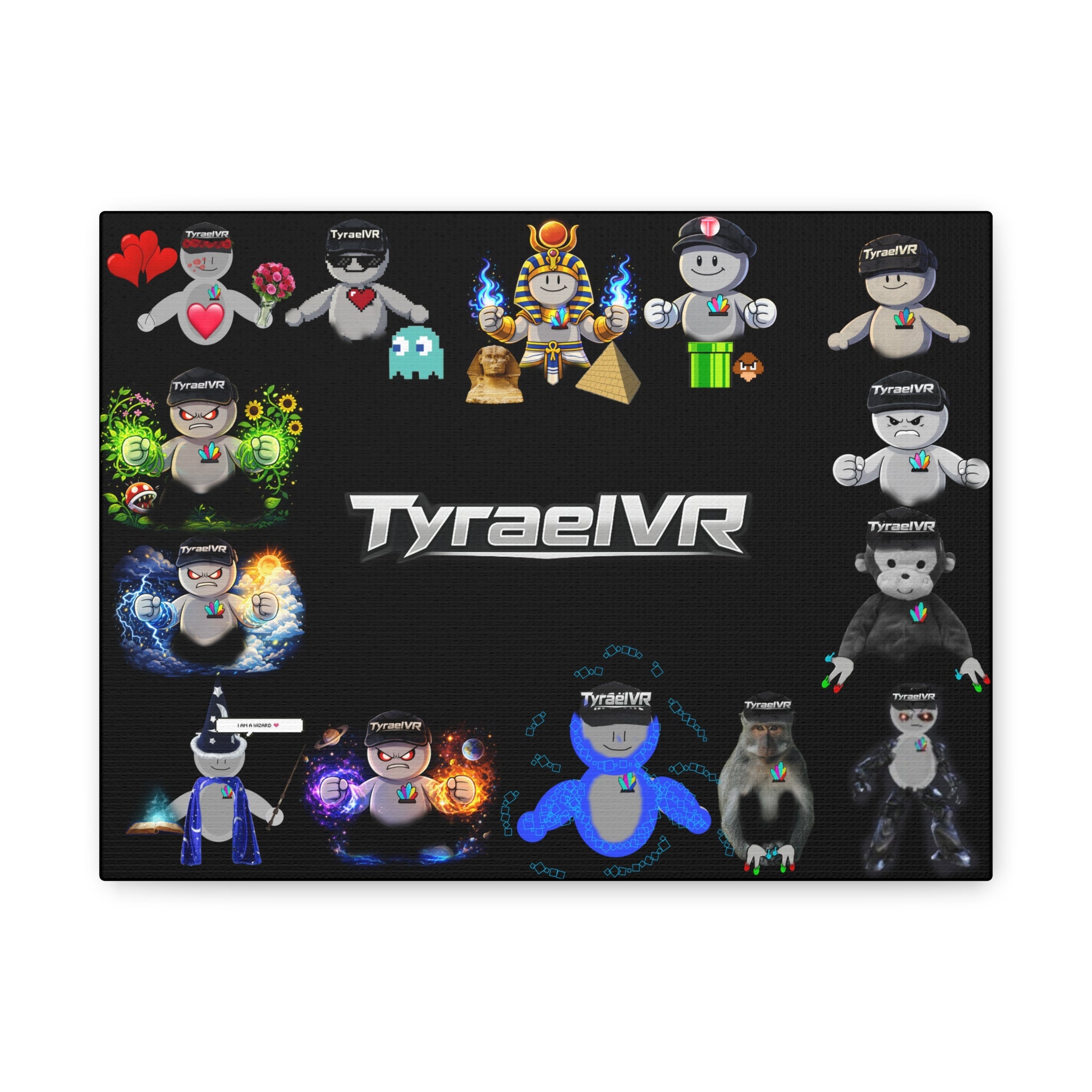 TyraelVR Gamer Mascot Canvas Print — Stretched Matte Wall Art