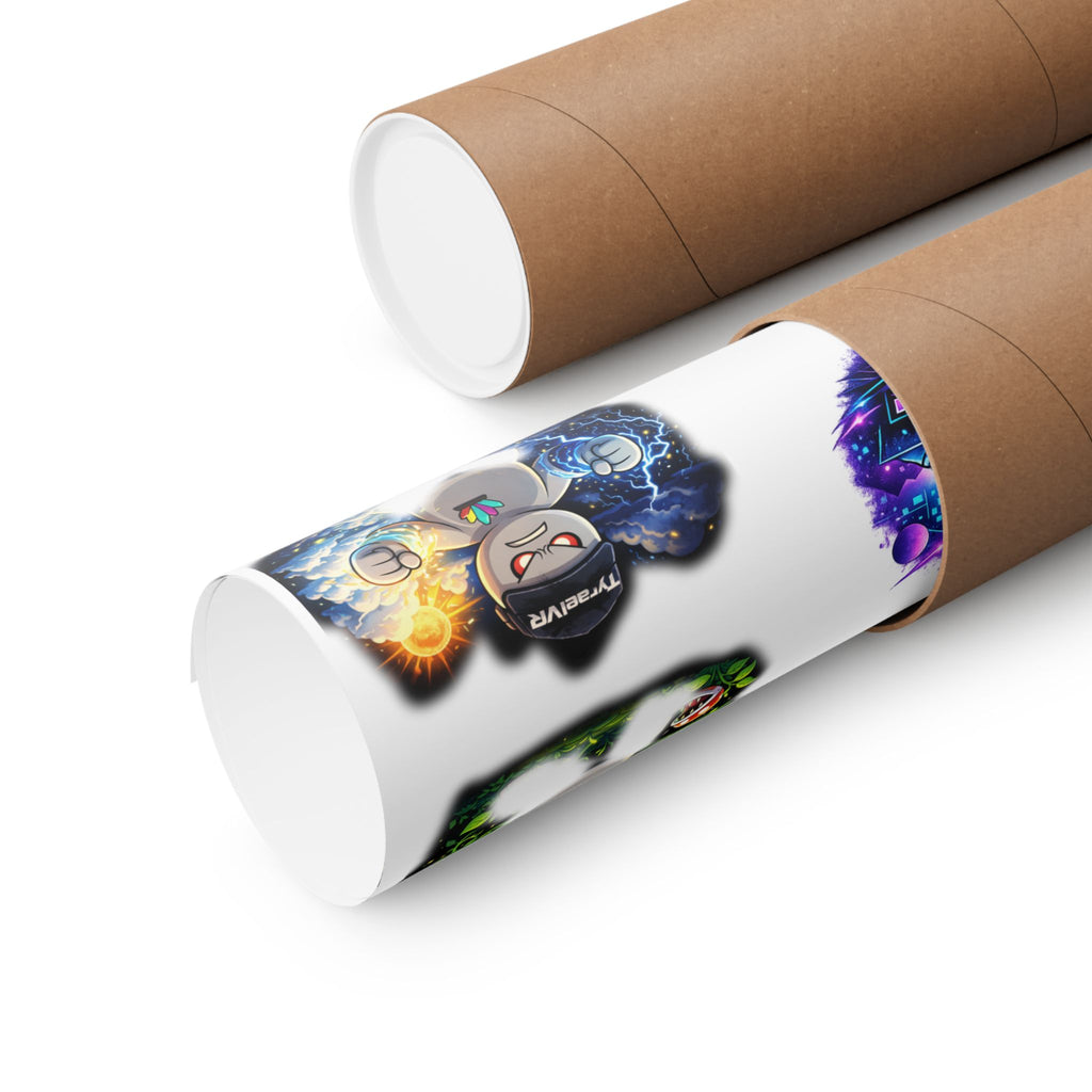 Tyrael VR Sticker Collage Matte Poster — Gamer Avatar Art Print