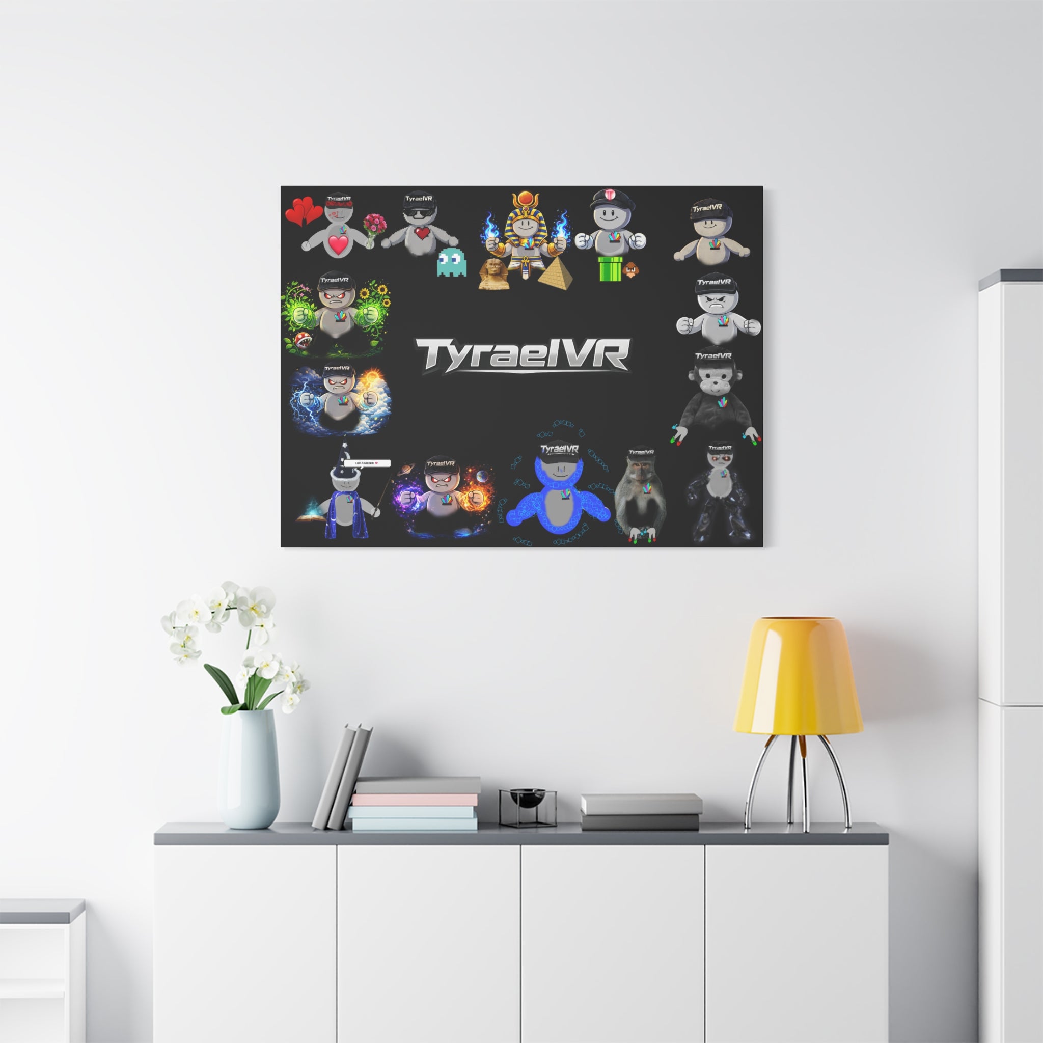 TyraelVR Gamer Mascot Canvas Print — Stretched Matte Wall Art