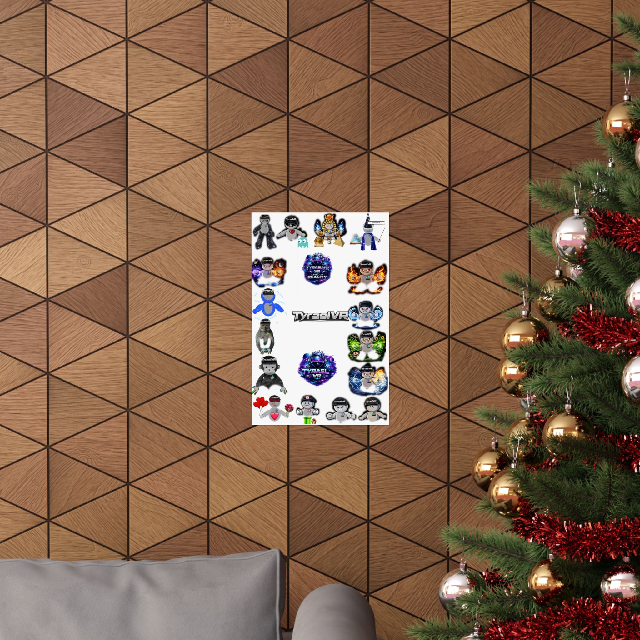 Tyrael VR Sticker Collage Matte Poster — Gamer Avatar Art Print