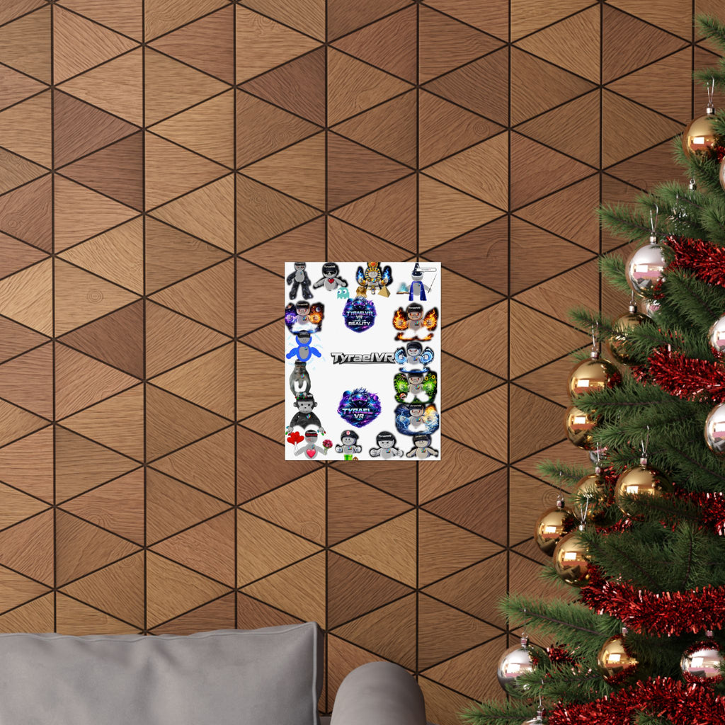 Tyrael VR Sticker Collage Matte Poster — Gamer Avatar Art Print