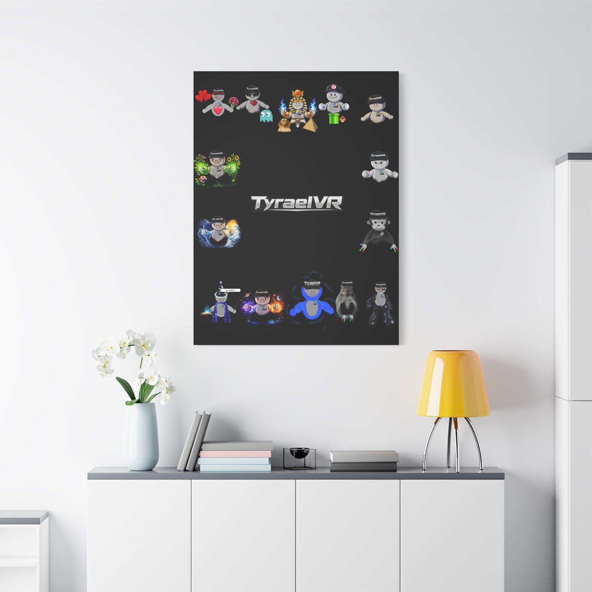 TyraelVR Gamer Mascot Canvas Print — Stretched Matte Wall Art