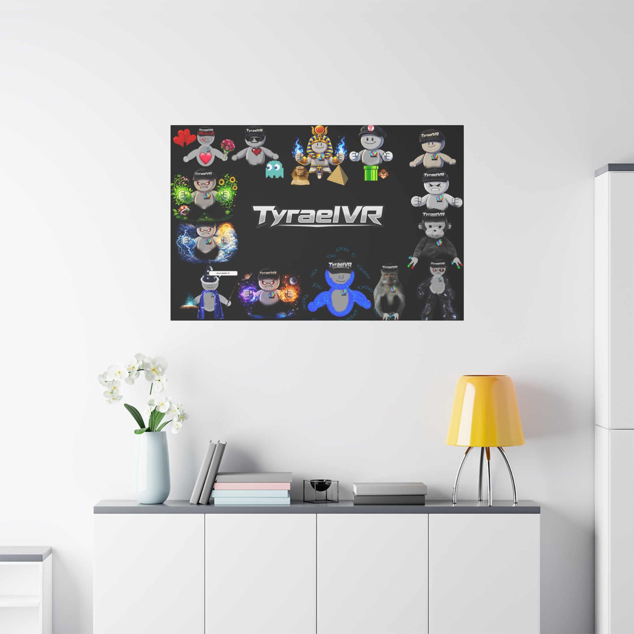 TyraelVR Gamer Mascot Canvas Print — Stretched Matte Wall Art