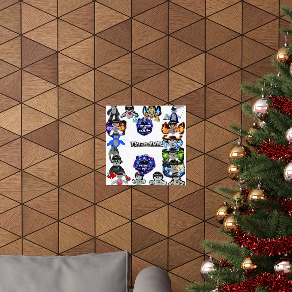 Tyrael VR Sticker Collage Matte Poster — Gamer Avatar Art Print