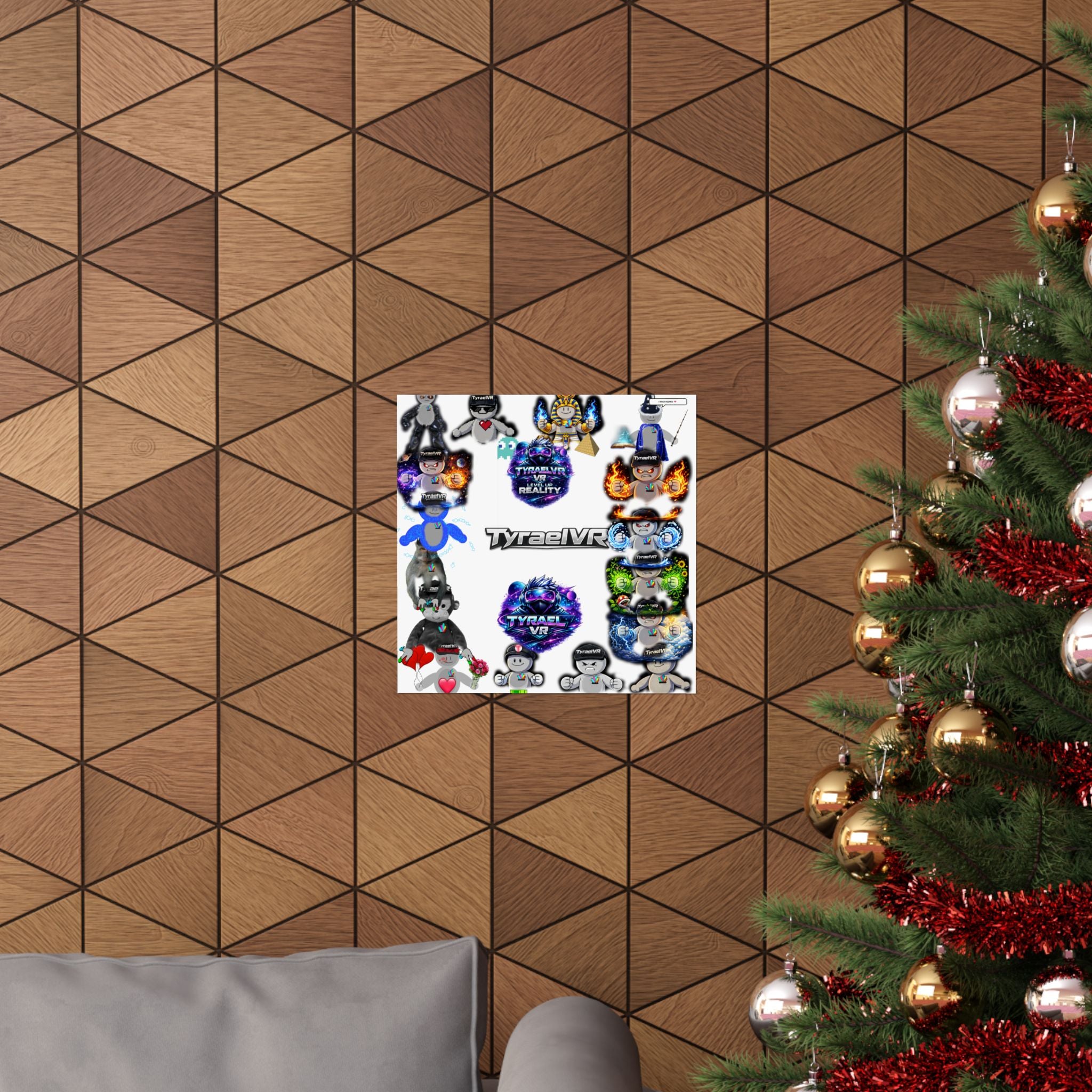 Tyrael VR Sticker Collage Matte Poster — Gamer Avatar Art Print