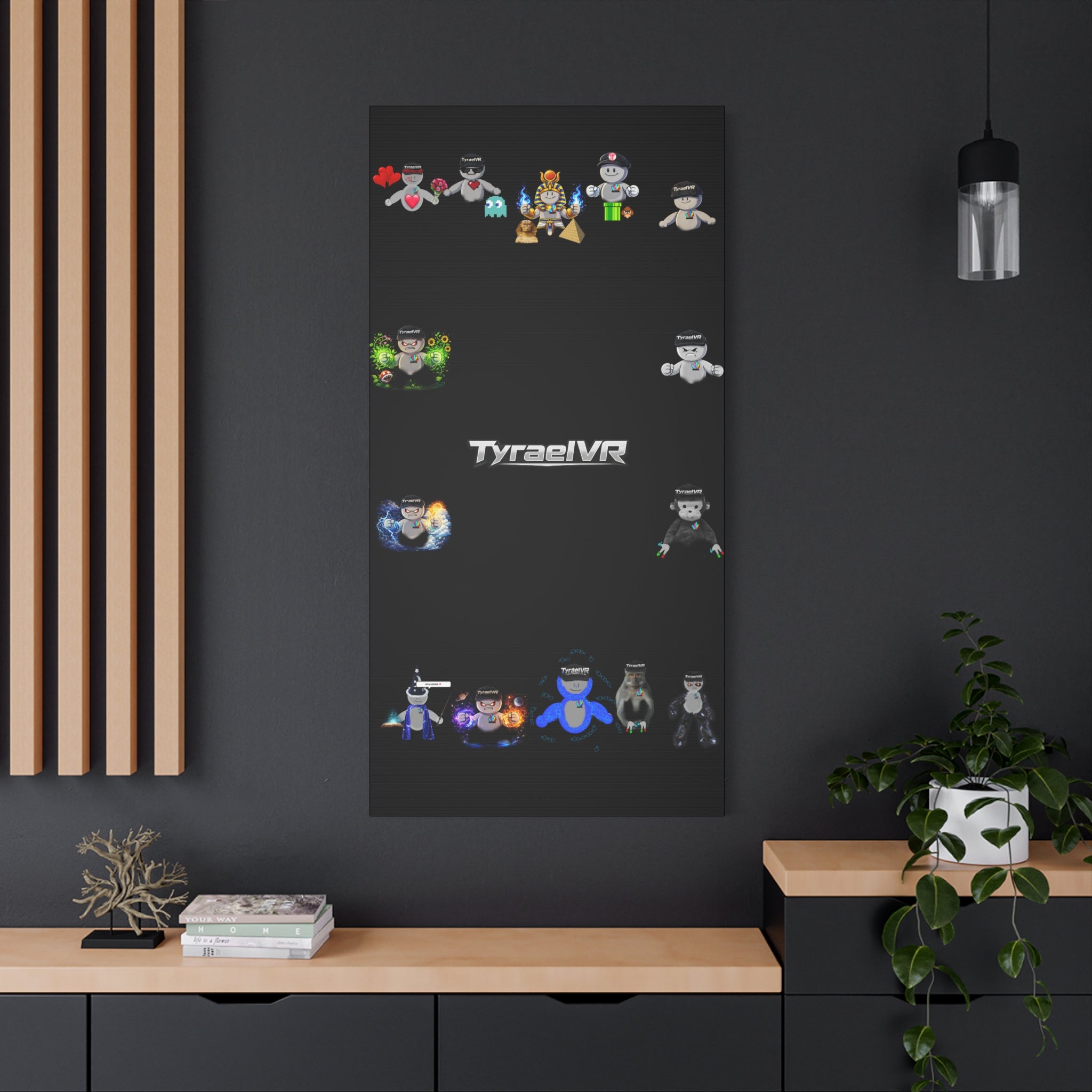 TyraelVR Gamer Mascot Canvas Print — Stretched Matte Wall Art