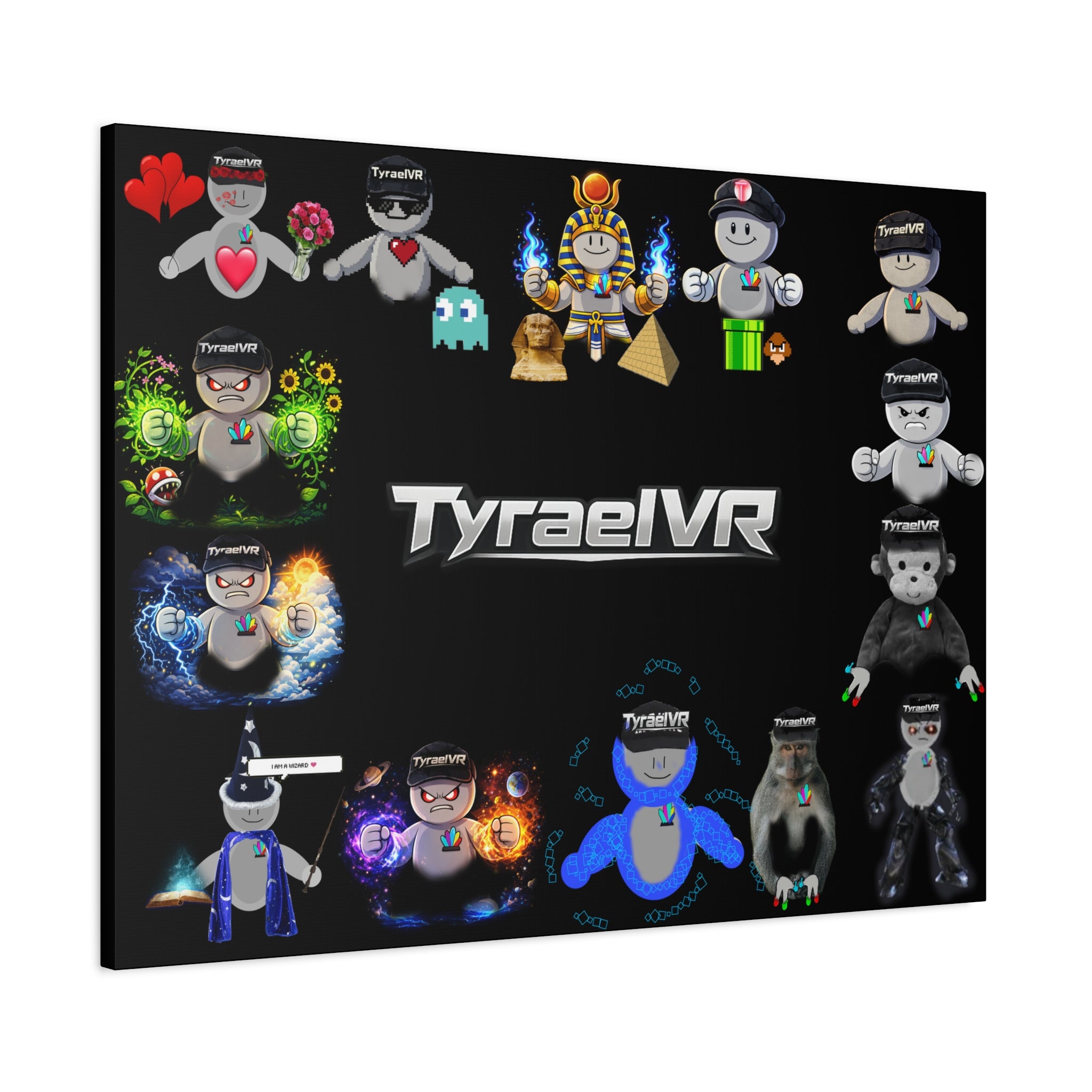 TyraelVR Gamer Mascot Canvas Print — Stretched Matte Wall Art