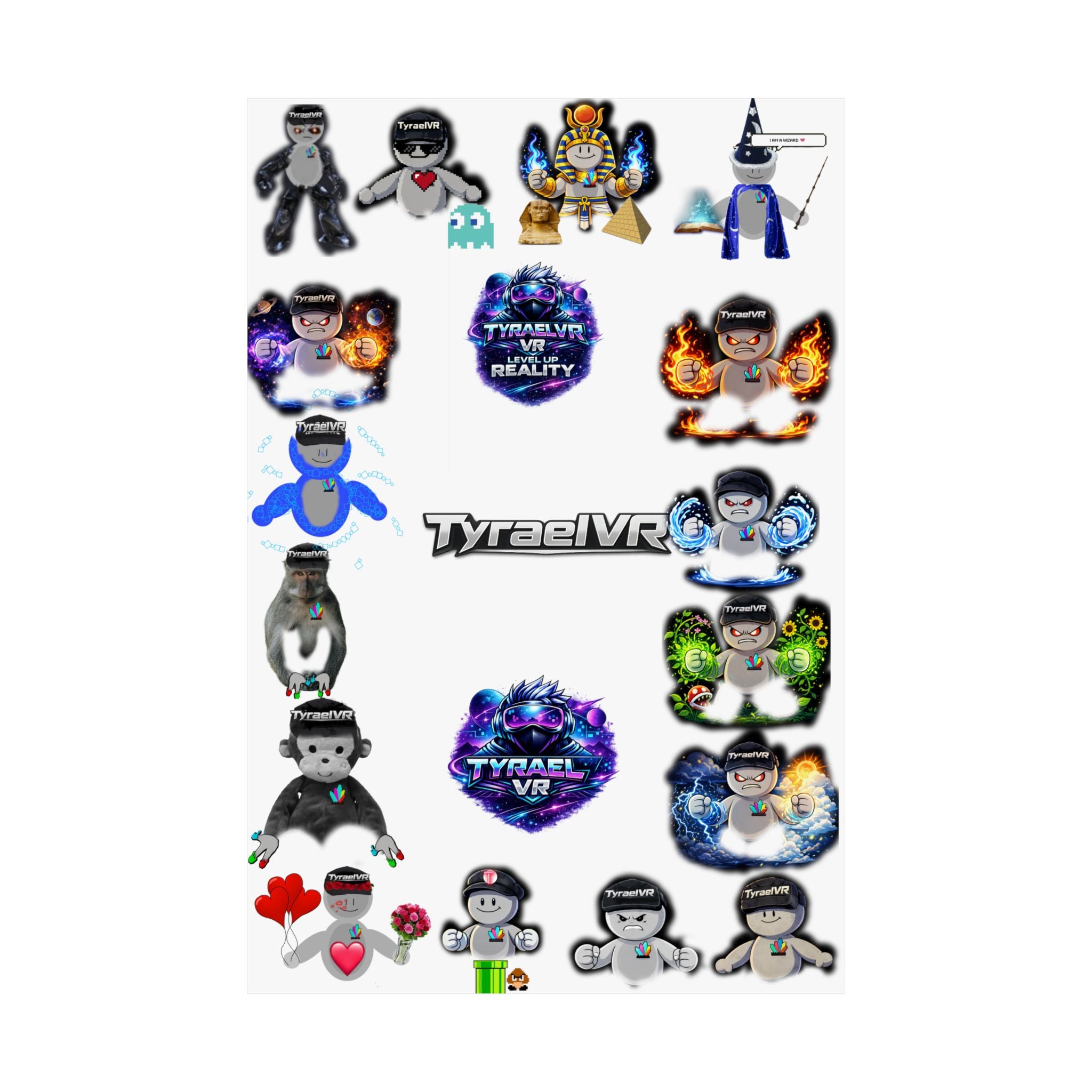 Tyrael VR Sticker Collage Matte Poster — Gamer Avatar Art Print