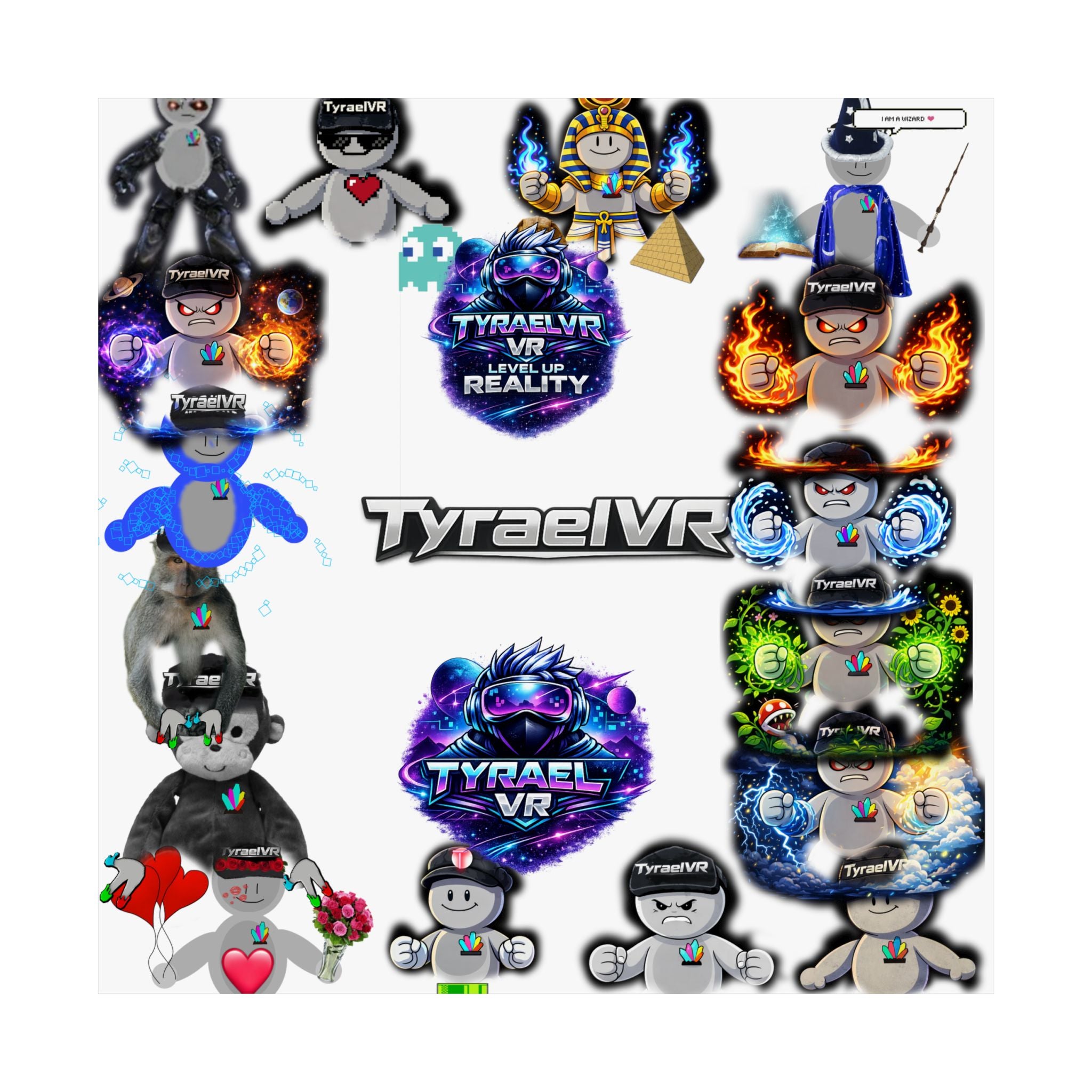 Tyrael VR Sticker Collage Matte Poster — Gamer Avatar Art Print